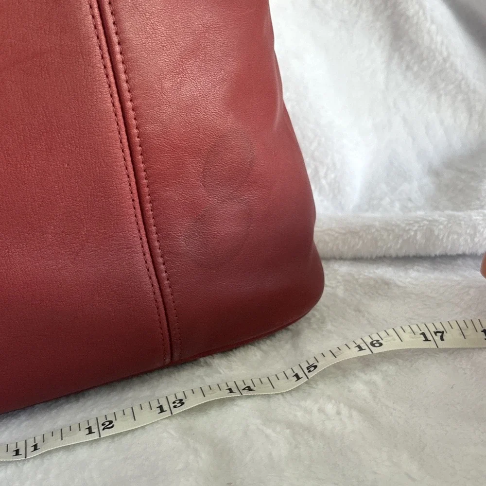 Vintage COACH Soho Zip Tote Bag Red Leather Large 4155 90s USA